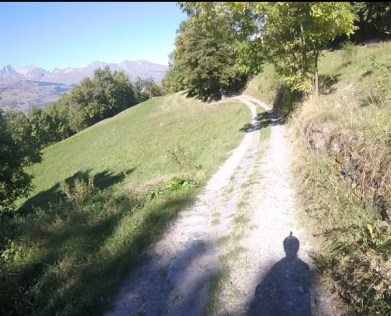 Me with the head-cam on. Road above Landry.